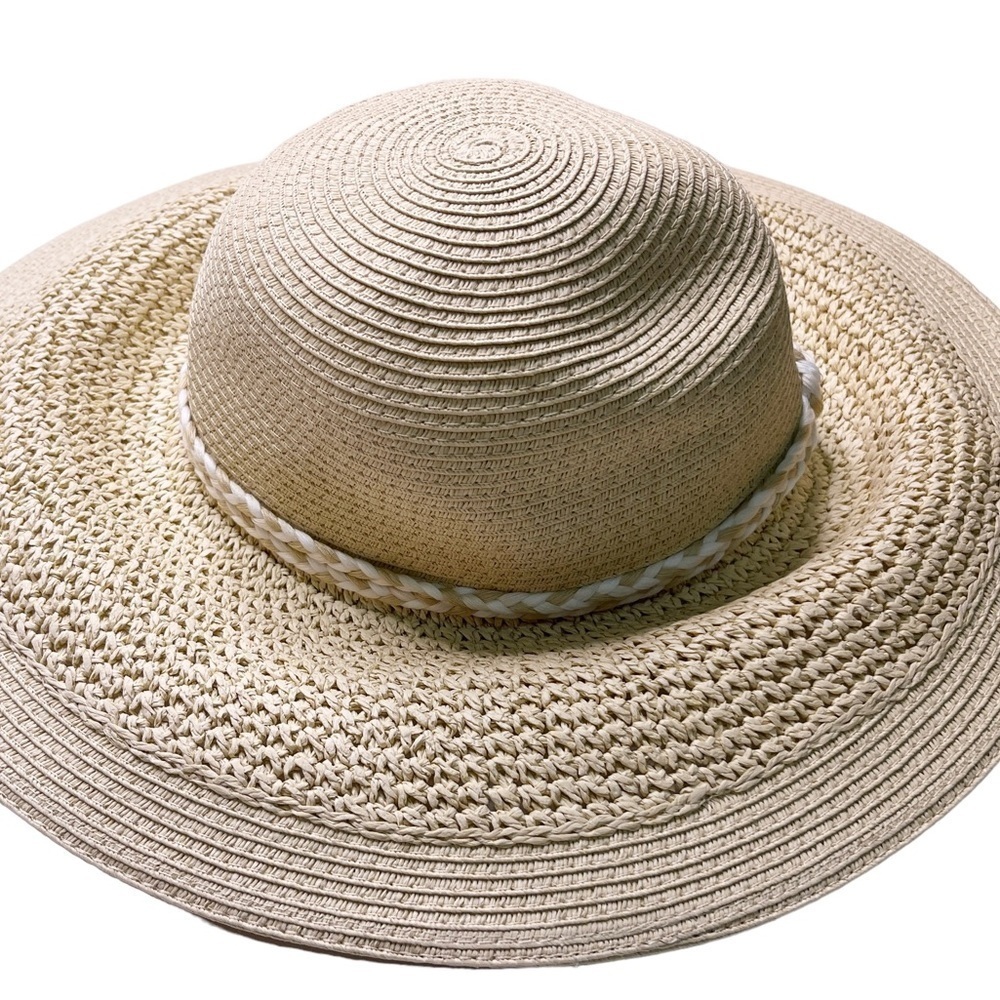 J. CREW Factory NWT Straw Floppy Hat with Wrapped Rope Size Small / Medium - Picture 6 of 13